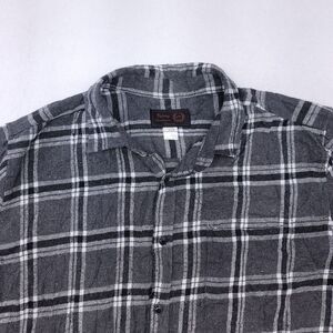 Victory Sportswear Tartan Flannel Long Sleeve Button Up Shirt Mens Size XLT Gray